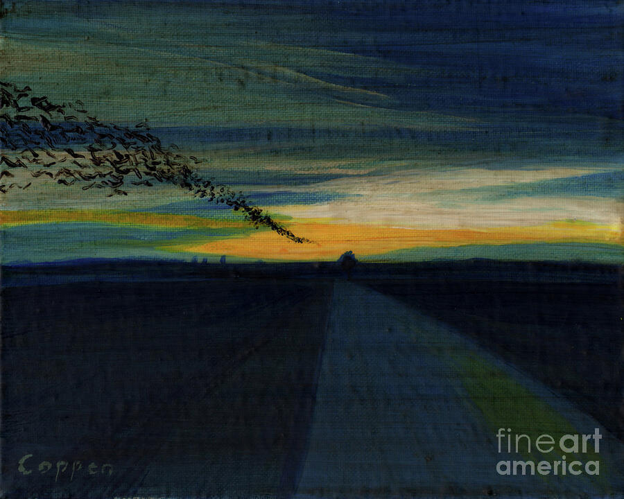 Dark Perspective with Crows Painting by Robert Coppen