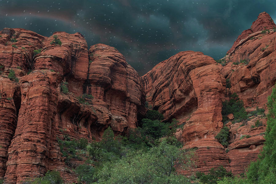 Dark Rainy Day At Red Canyon Photograph by Larry Nader