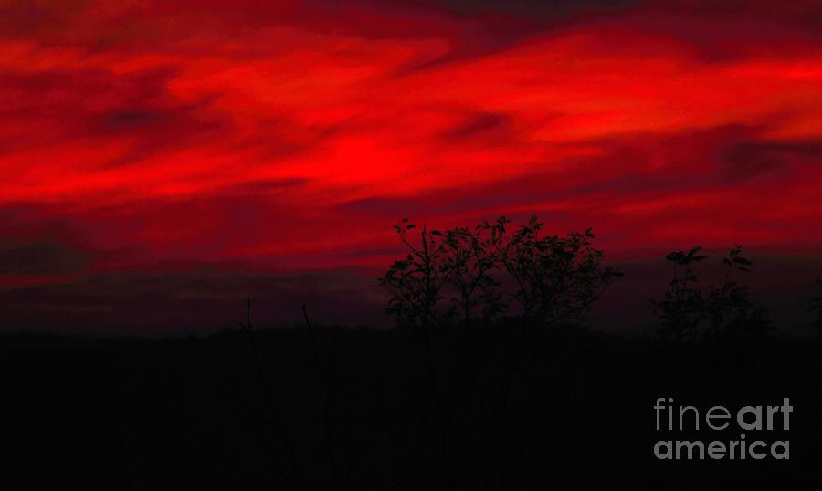 Dark Red Sundown Photograph