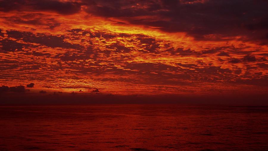 Sunset Photograph - Dark Red Sunset by Ocean View Photography