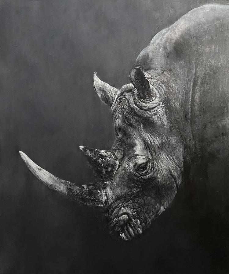 Dark Rhinoceros Painting by Paul Hardern - Fine Art America