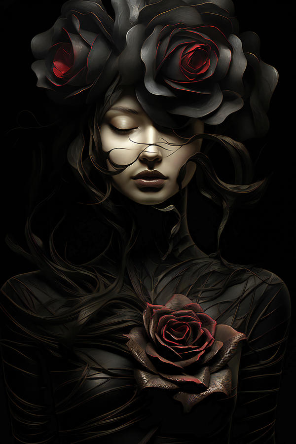 Dark Rose  Painting by Jacky Gerritsen
