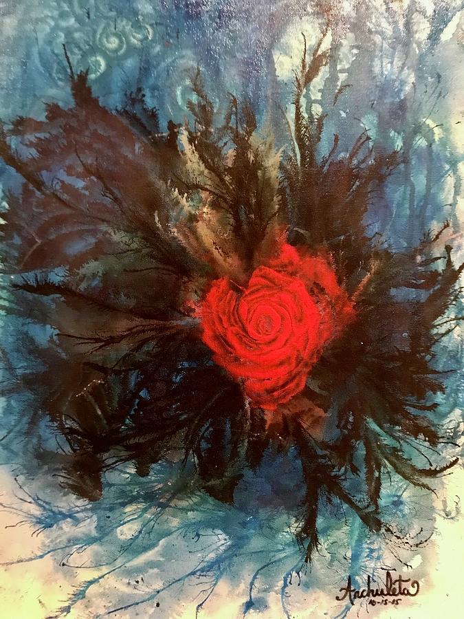 Dark Rose Painting by Ruben Archuleta - Art Gallery