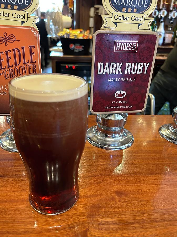 Dark Ruby Hydes brewery Fletcher Moss pub Didsbury Manchester ...