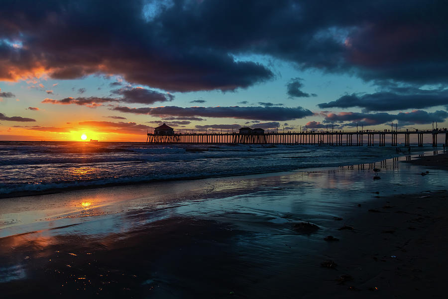 Dark Skies Beach Sunset Photograph by Shari Paul - Fine Art America