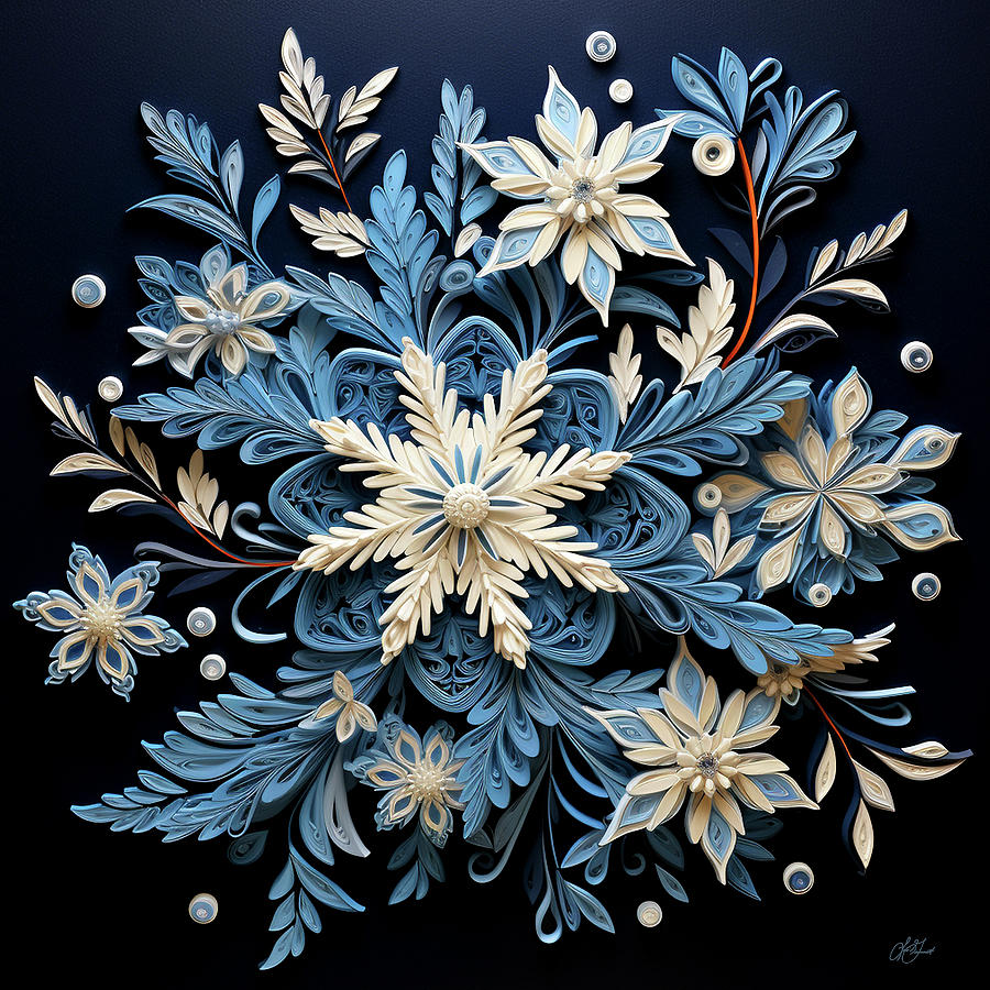 Dark Snowflake 2 Painting by Lori Grimmett