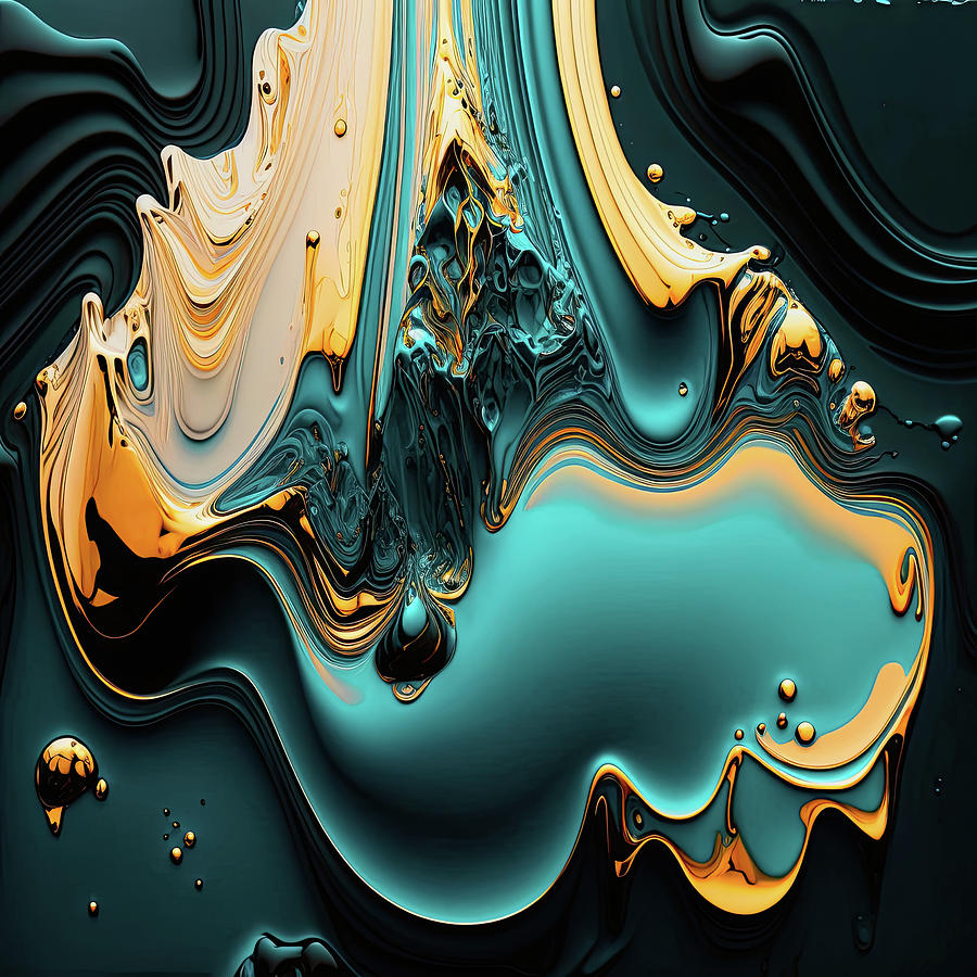 Dark Teal And Gold Concept 1 Digital Art By Gian Smith Fine Art America   Dark Teal And Gold Concept 1 Gian Smith 