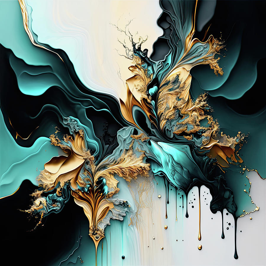 Dark Teal And Gold Concept 2 Digital Art By Gian Smith Fine Art America   Dark Teal And Gold Concept 2 Gian Smith 