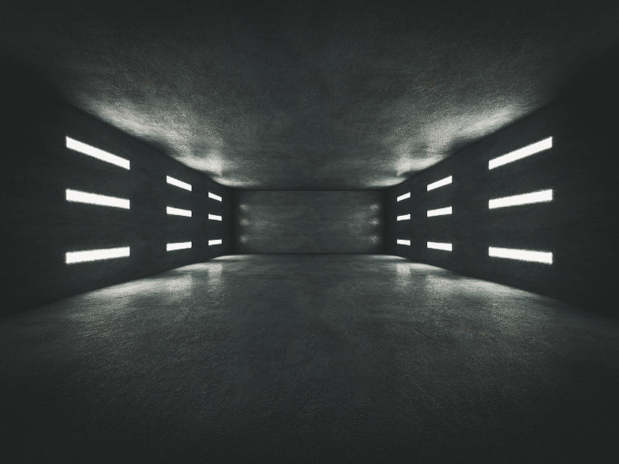 Dark underground empty laboratory Photograph by Matjaz Slanic