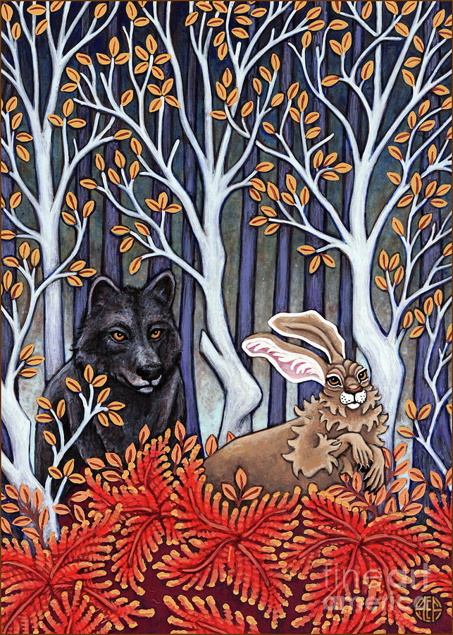 Dark Wolf Rising Painting by Amy E Fraser