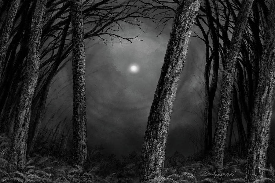 Darkness Before Dawn Drawing by Steve Bendykowski