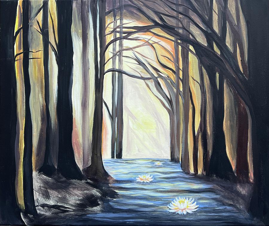 Tree Painting - Darkness to Light by Natalia Ciriaco