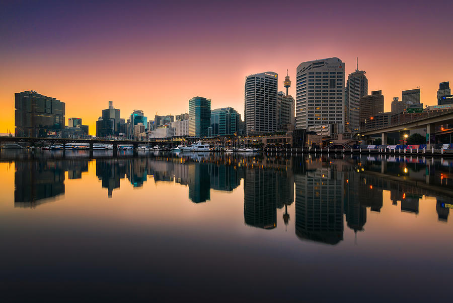 Darling Harbour reflection. Photograph by Brook Attakorn