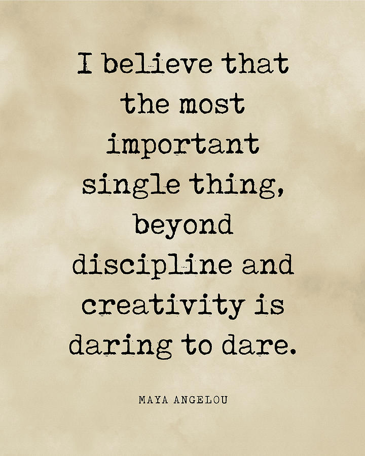 Darling To Dare - Maya Angelou Quote - Literature - Typewriter Print - Vintage Digital Art