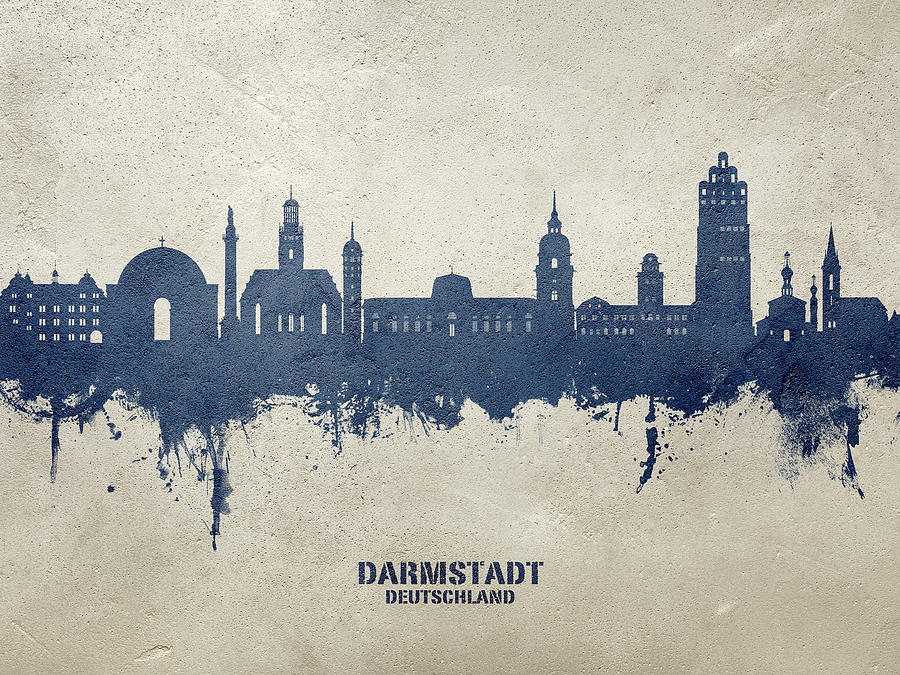 Darmstadt Germany Skyline #28 Digital Art by Michael Tompsett