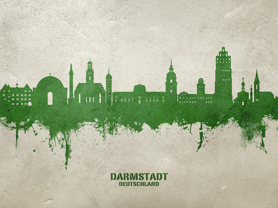 Darmstadt Germany Skyline #29 Digital Art by Michael Tompsett
