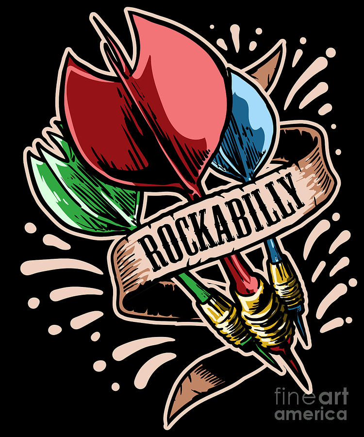 Dart Rock n Roll Darts Arrow Rockabilly Digital Art by J M Fine Art