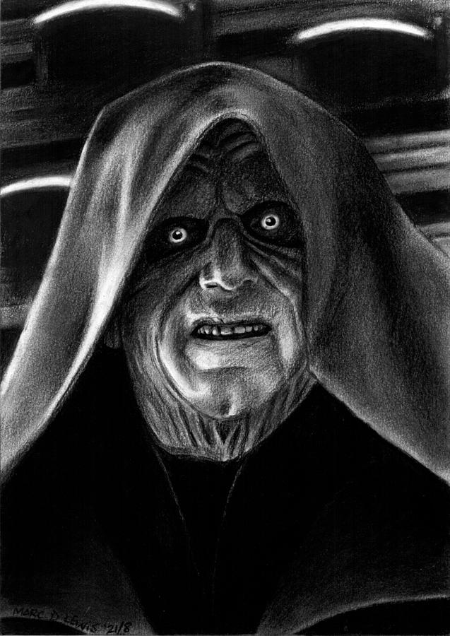 Star Wars Drawing - Star Wars 3 Revenge of the Sith - Darth Sidious Emperor Palpatine by Marc D Lewis