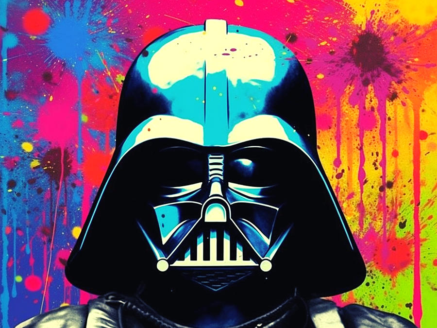 Darth Vader with Paint Splash Digital Art by Whitney Ervin - Fine Art ...