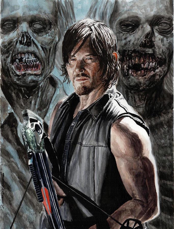 Daryl Dixon The Walking Dead Painting by Israel david Gomez prax