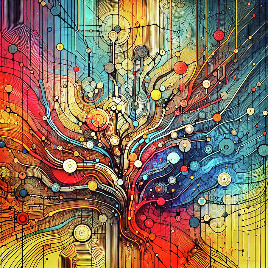 Data Tree Digital Art by Frances Miller