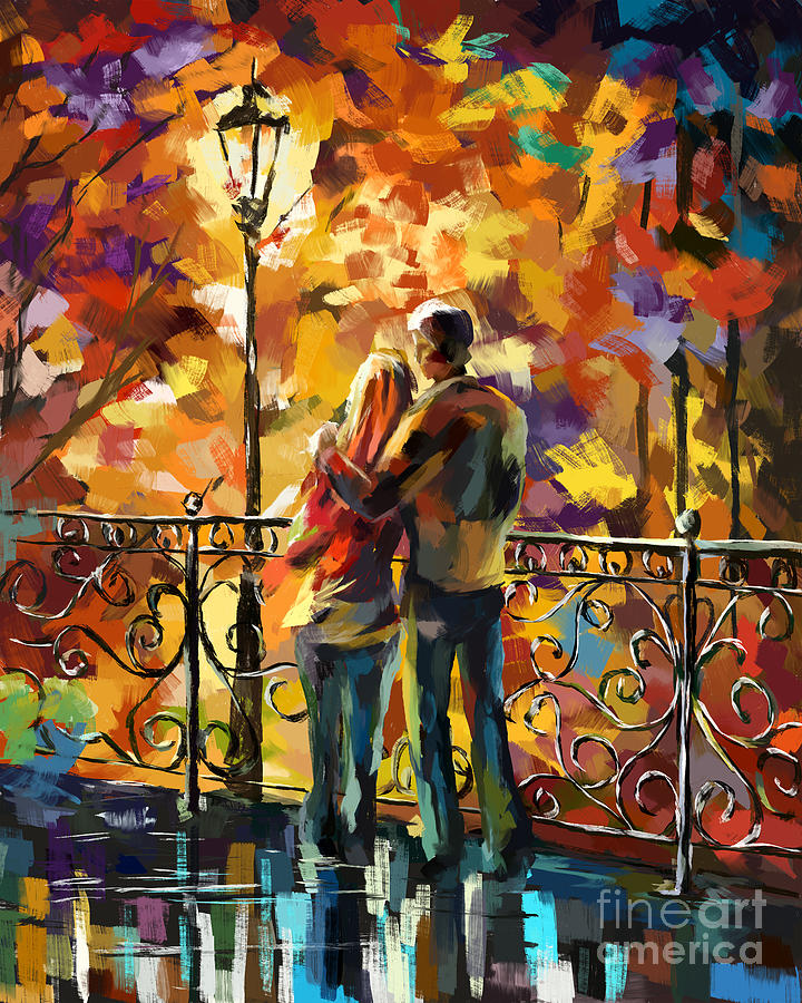 Date night in Manhattan Painting by Tim Gilliland
