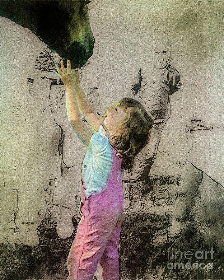 Daughter And Horse Digital Art by Anthony Ellis