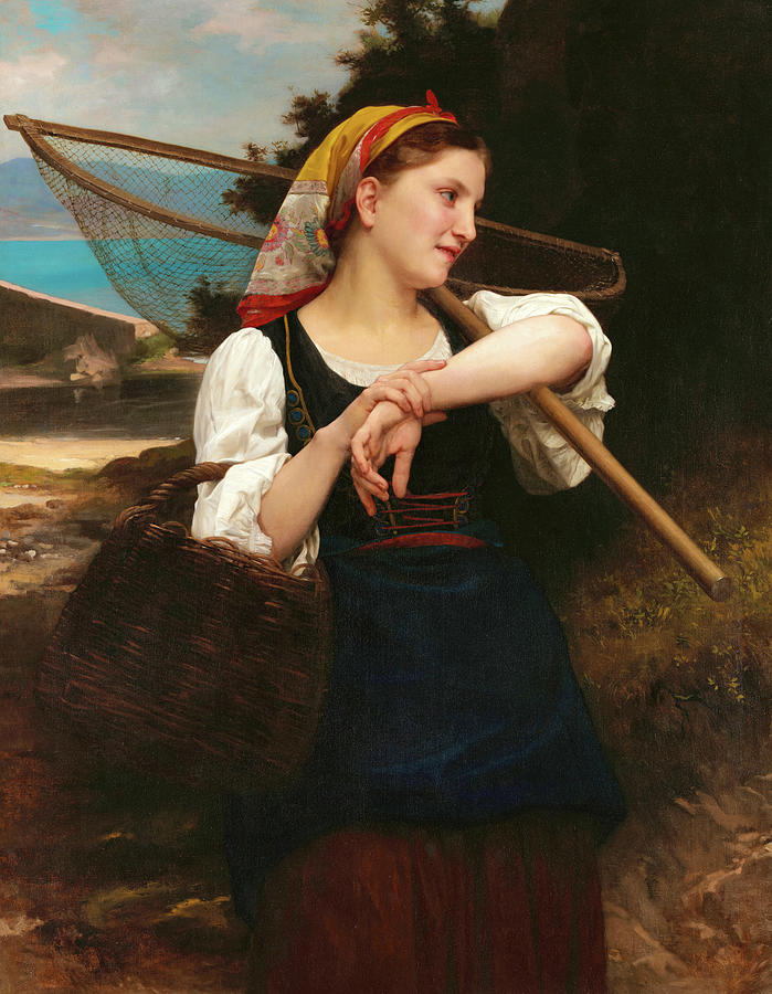 William Adolphe Bouguereau Painting - Daughter of Fisherman, 1872 by William-Adolphe Bouguereau
