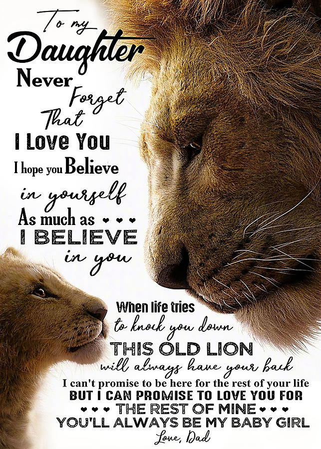 Daughter TO MY DAUGHTER LION BABY GIRL Digital Art by Gambrel Temple ...