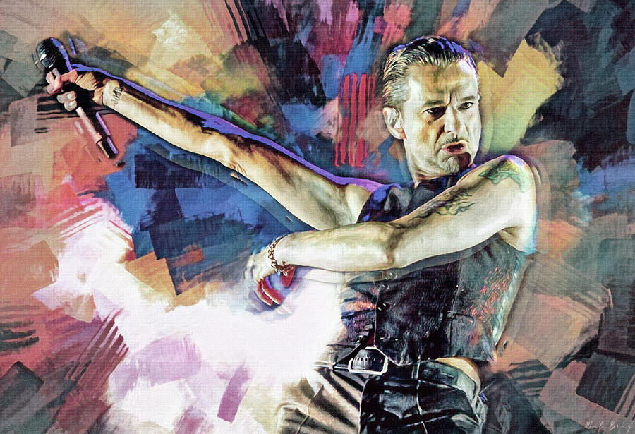 Dave Gahan Depeche Mode Mixed Media by Mal Bray
