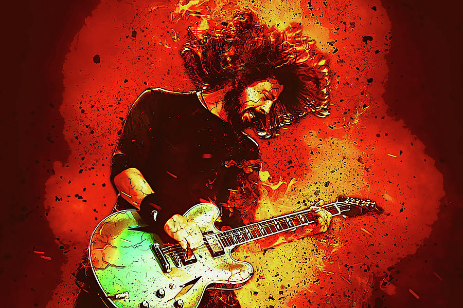 Dave Grohl Digital Art - Dave Grohl Foo Fighters Art No Son Of Mine by James West by The Rocker