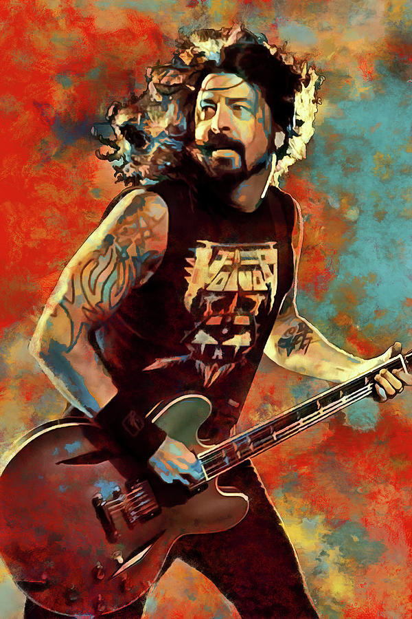 Dave Grohl Foo Fighters Art Walk Mixed Media by The Rocker Chic - Pixels