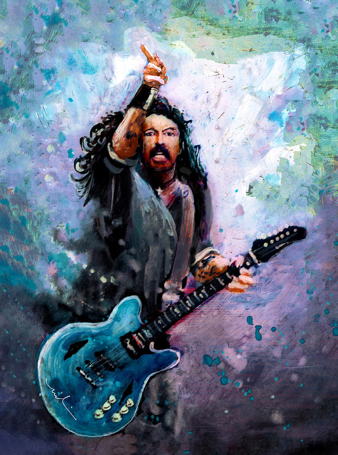 Dave Grohl Madness Painting by Miki De Goodaboom