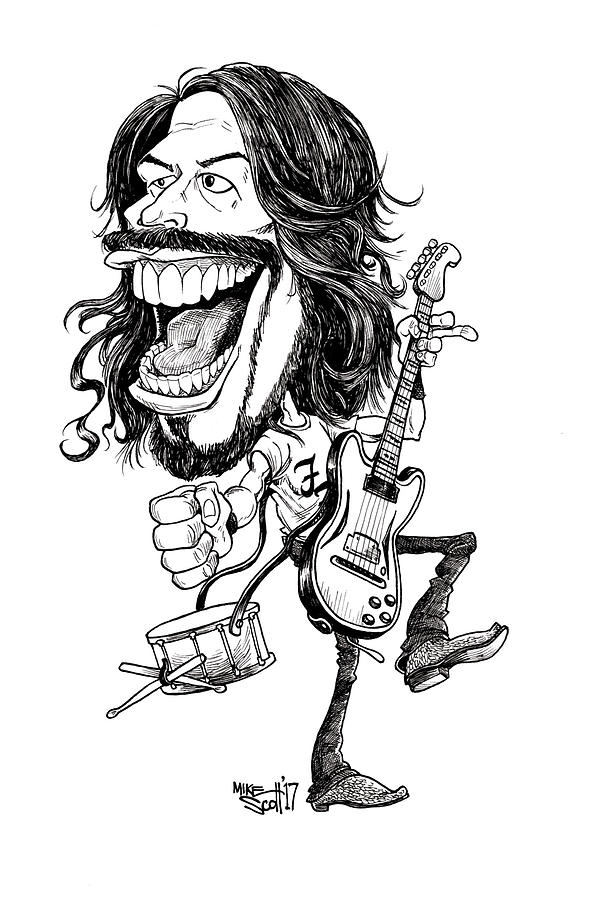 Dave Grohl Drawing by Mike Scott