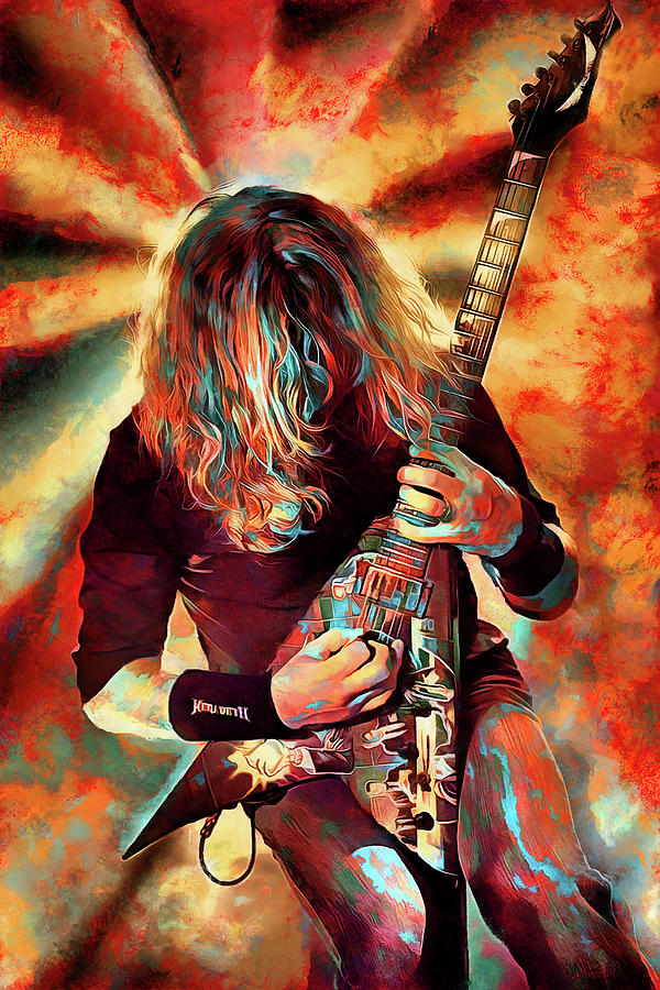 Dave Mustaine Digital Art - Dave Mustaine Megadeth Art Tornado Of Souls by James West by The Rocker