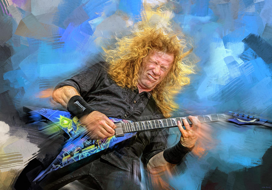 Dave Mustaine Megadeth Live Mixed Media by Mal Bray
