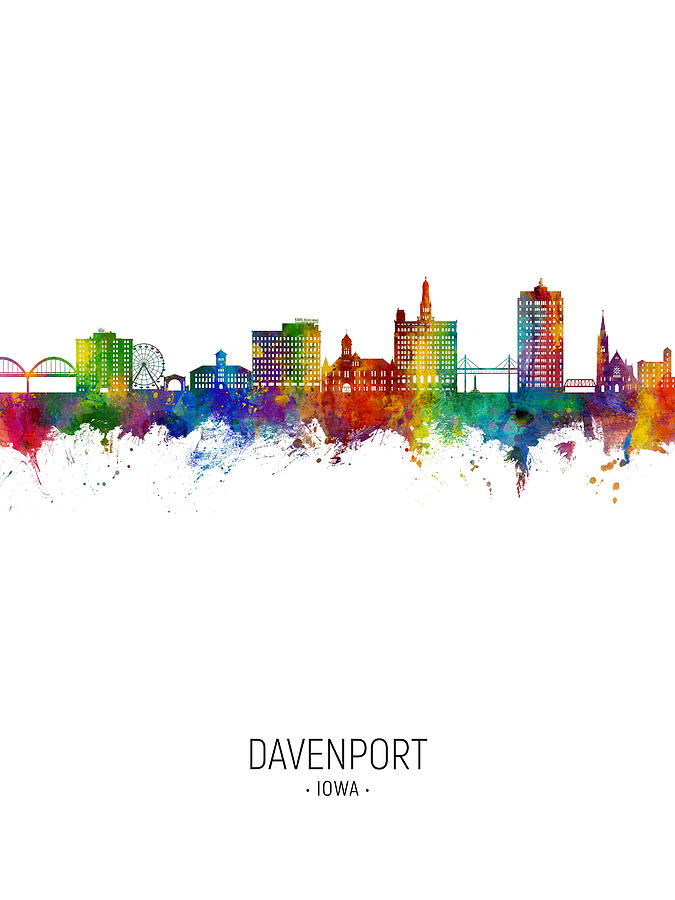 Davenport Iowa Skyline #18 Digital Art by Michael Tompsett