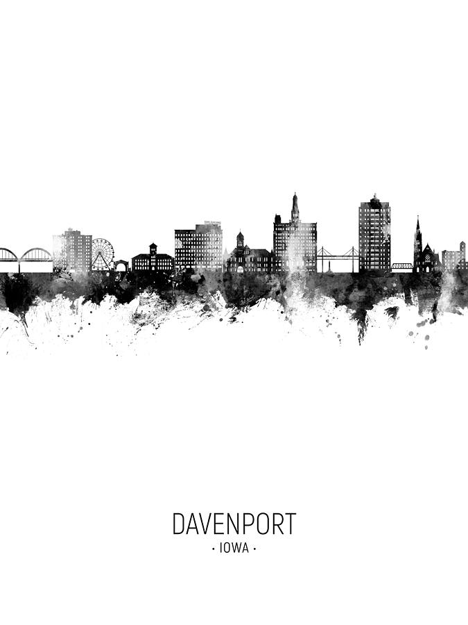 Davenport Iowa Skyline #22 Digital Art by Michael Tompsett