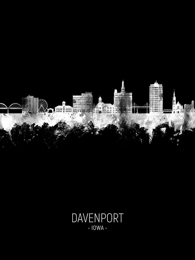 Davenport Iowa Skyline #23 Digital Art by Michael Tompsett