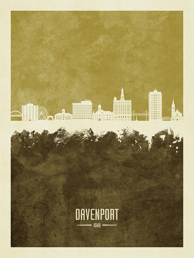 Davenport Iowa Skyline #27 Digital Art by Michael Tompsett