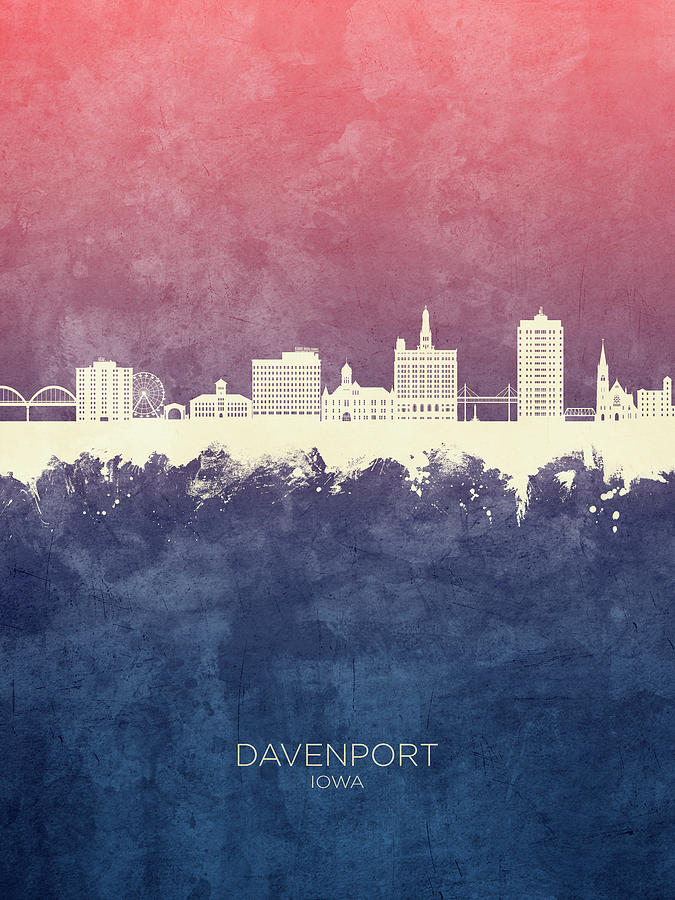 Davenport Iowa Skyline #30 Digital Art by Michael Tompsett