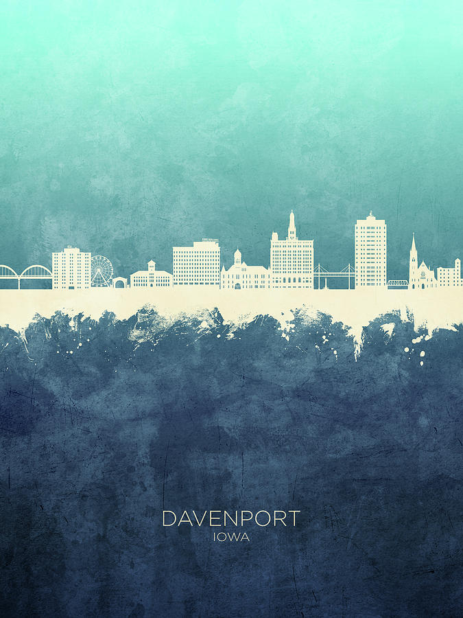 Davenport Iowa Skyline #31 Digital Art by Michael Tompsett