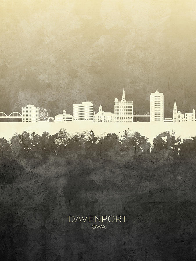 Davenport Iowa Skyline #32 Digital Art by Michael Tompsett