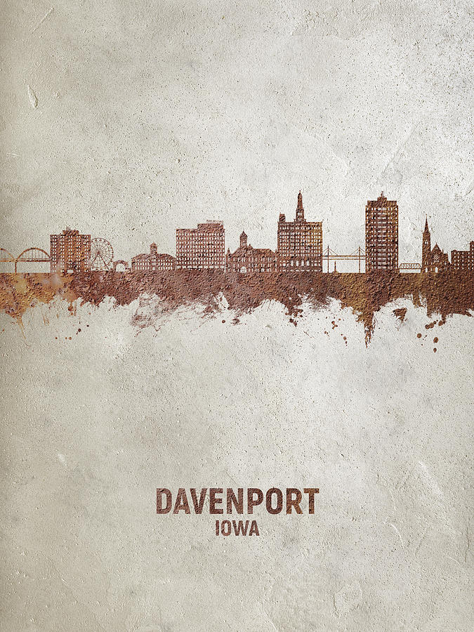 Davenport Iowa Skyline #34 Digital Art by Michael Tompsett