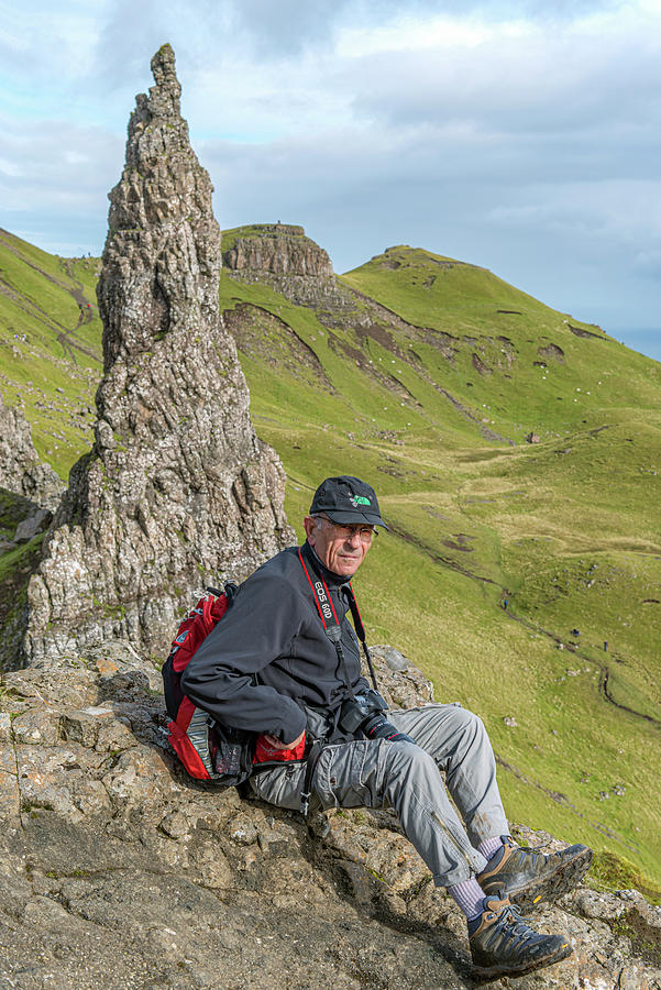 David at the Old Man of Storr, Isla of Skye Photograph by Dubi Roman