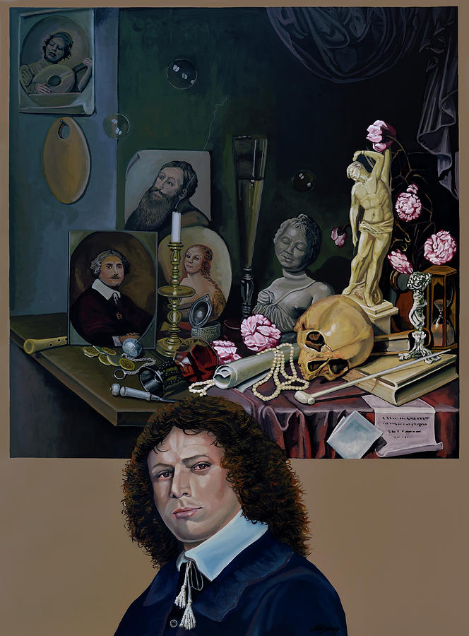 Celebrity Painting - David Bailly Vanitas Still Life Painting by Paul Meijering