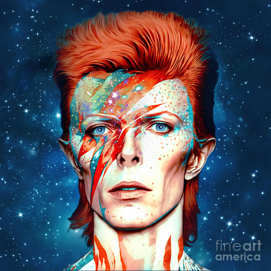 David Bowie 3 Digital Art by Mark Ashkenazi - Pixels