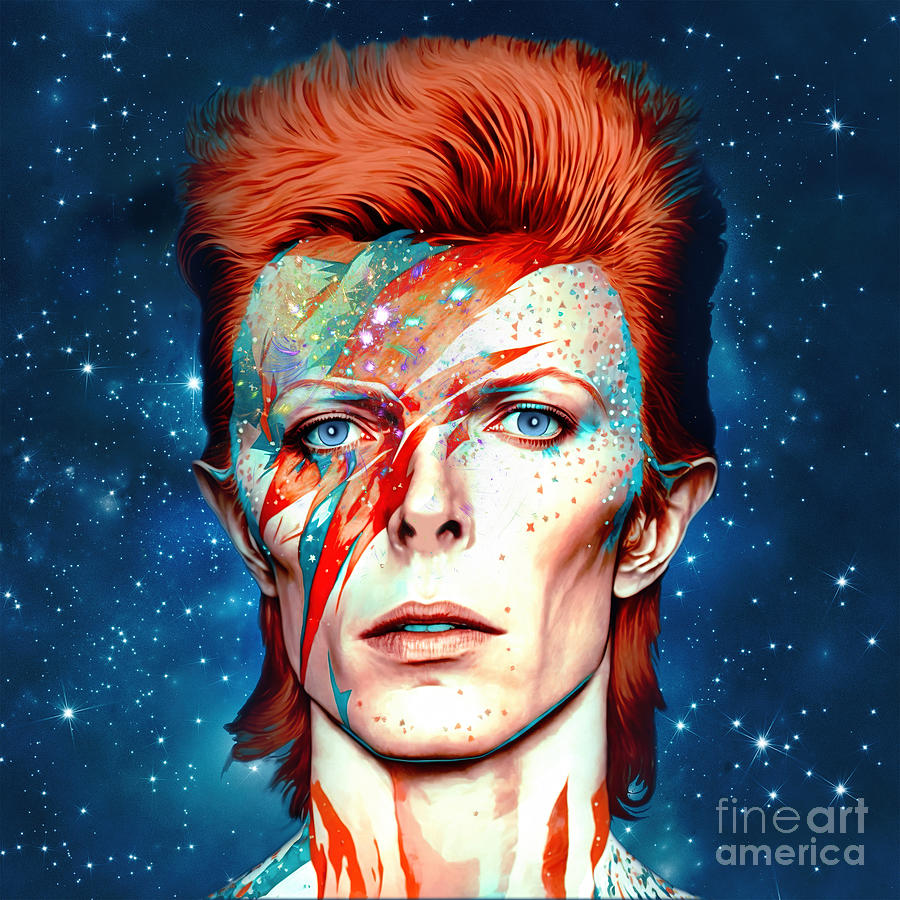 David Bowie 3 Digital Art By Mark Ashkenazi - Pixels