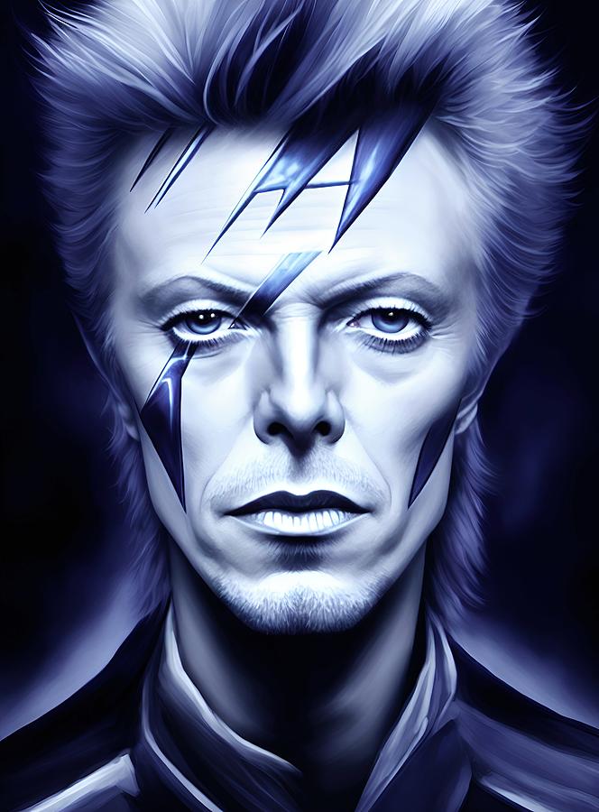 David Bowie Art Portrait Painting by Vincent Monozlay