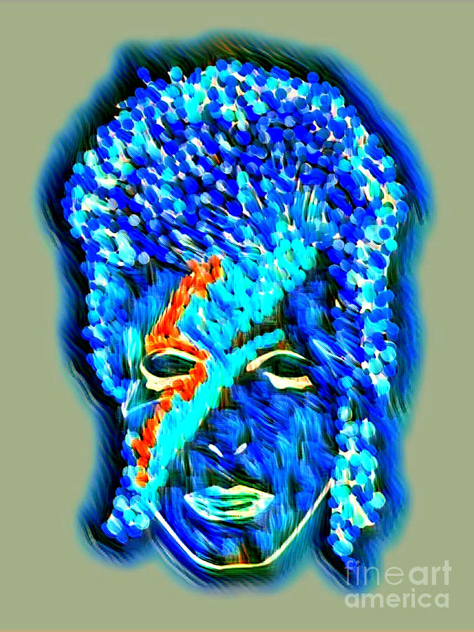 David Bowie Blue Painting by Bradley Boug